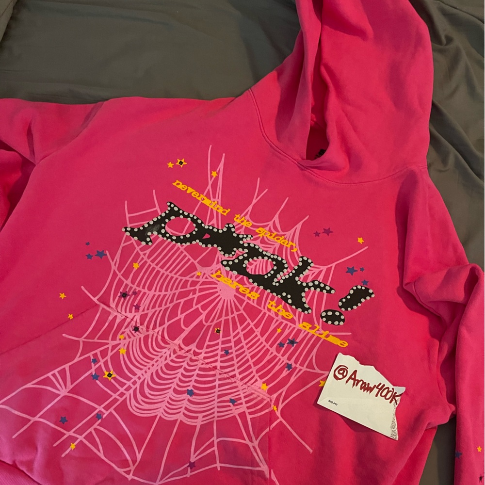 Limited Edition Sp5der Hot Pink Pullover Hoodie Size Xl Top Quality.